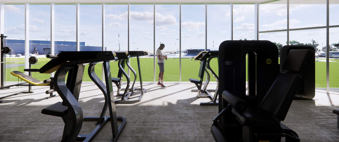 Workout area in Busse Football Center