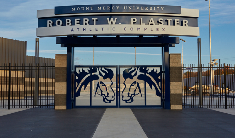 The gates to the Plaster Athletic Complex